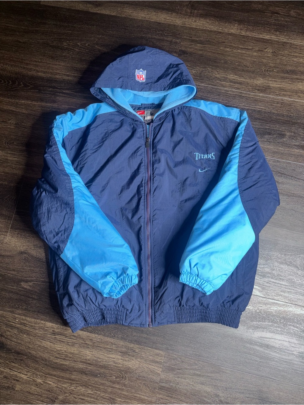 Vintage Team Nike NFL Tennessee Titans Blue Puffer Jacket Size L